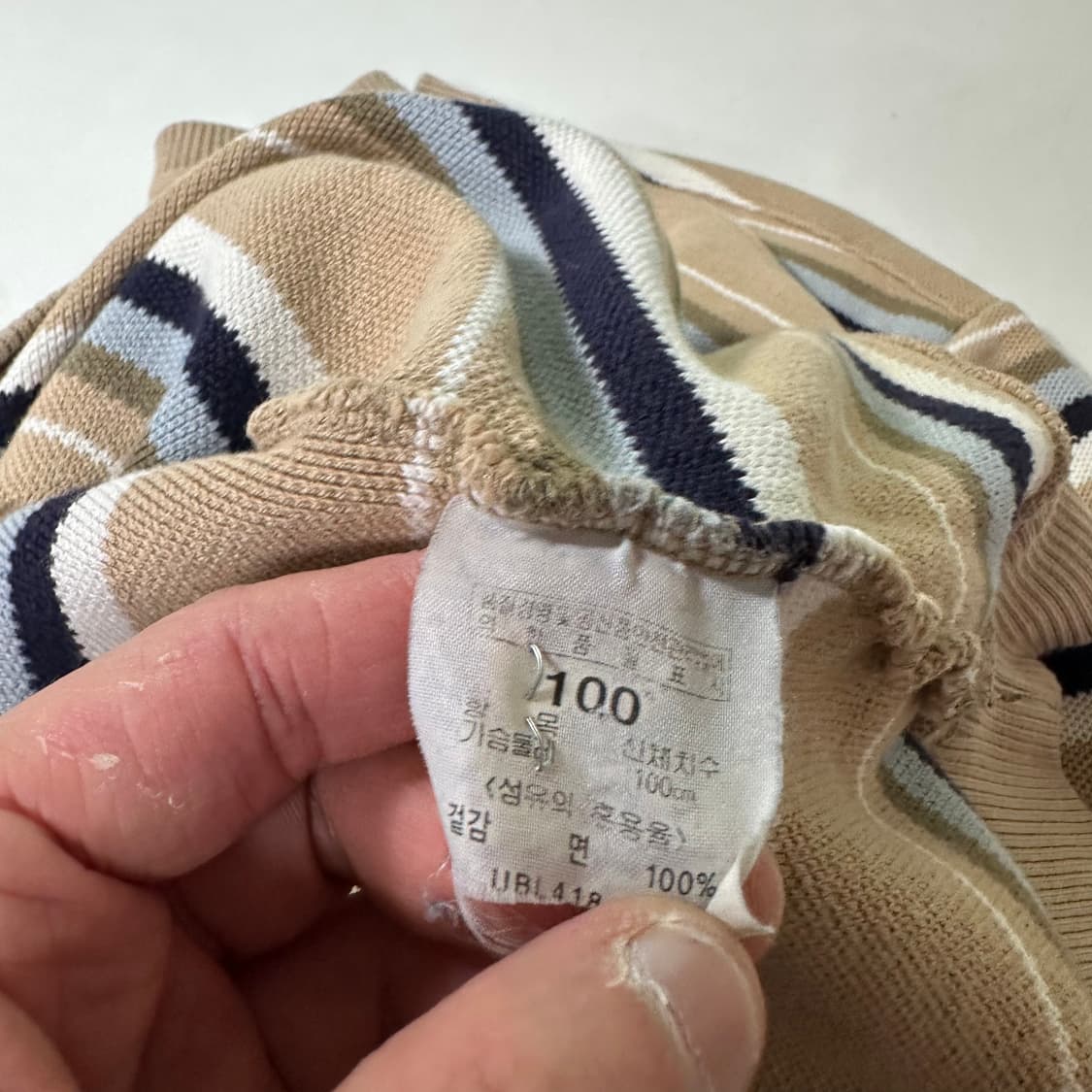 L 빈폴 단가라 루즈핏 PK코튼 맨투맨 상품이미지6