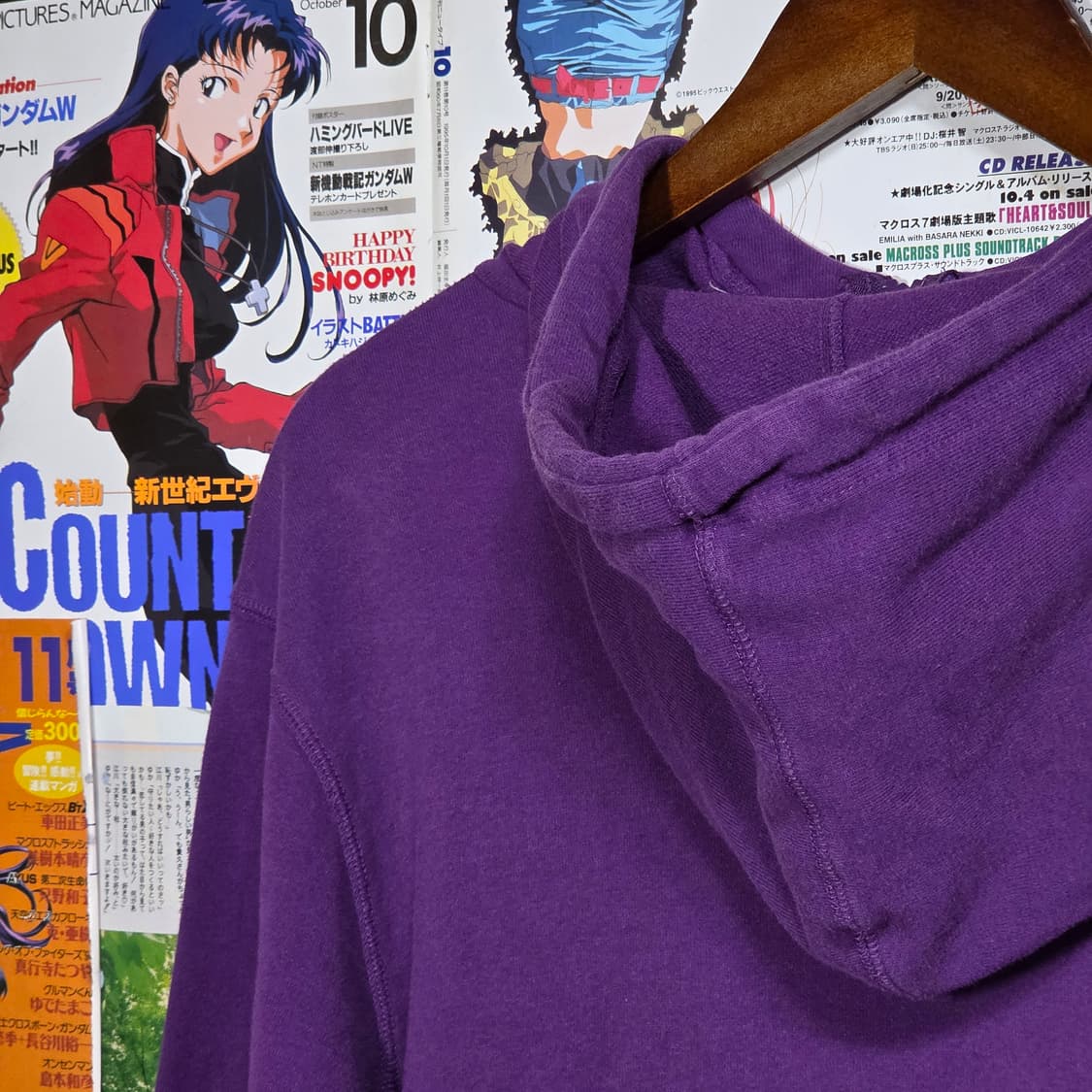 퀵실버 퍼플 넥버튼 프린팅 후드집업 상품이미지7