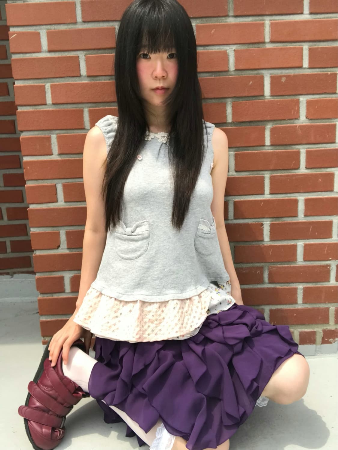 vintage pocket ribbon sleeveless  상품이미지3