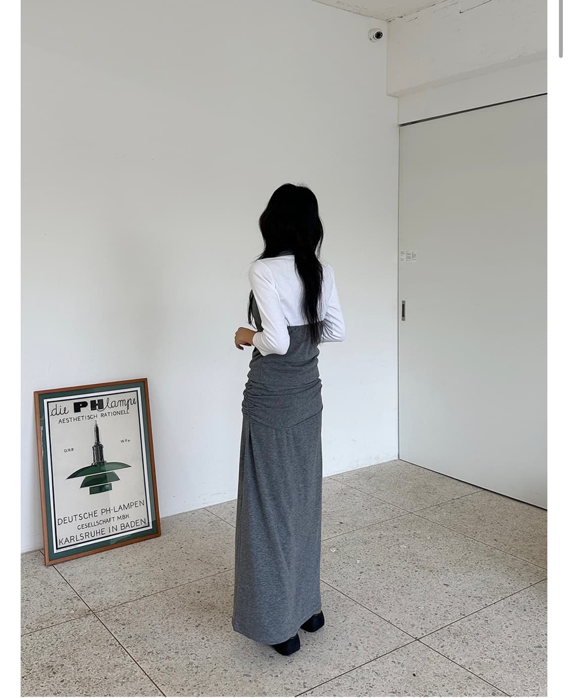 모어모먼트 셔링 탑 롱스커트 셋업 상품이미지2