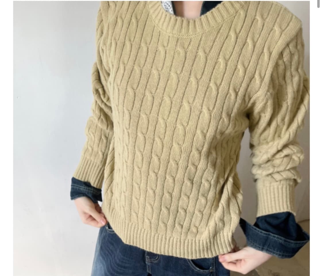 김아홉 니트 머스타드 컬러 상품이미지3