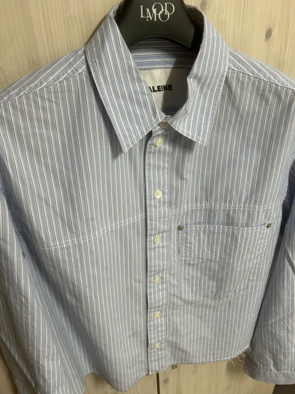 알렌느 cut off cropped stripe shirt blue (2 상품이미지1