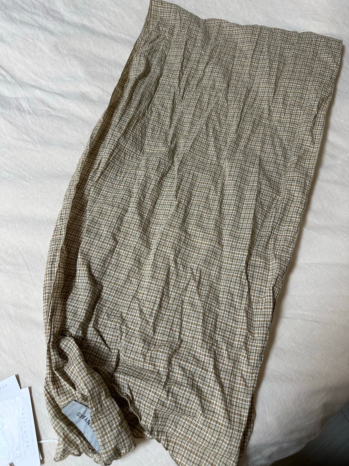 브라운야드 워시드 스카프 베이지 체크 상품이미지2