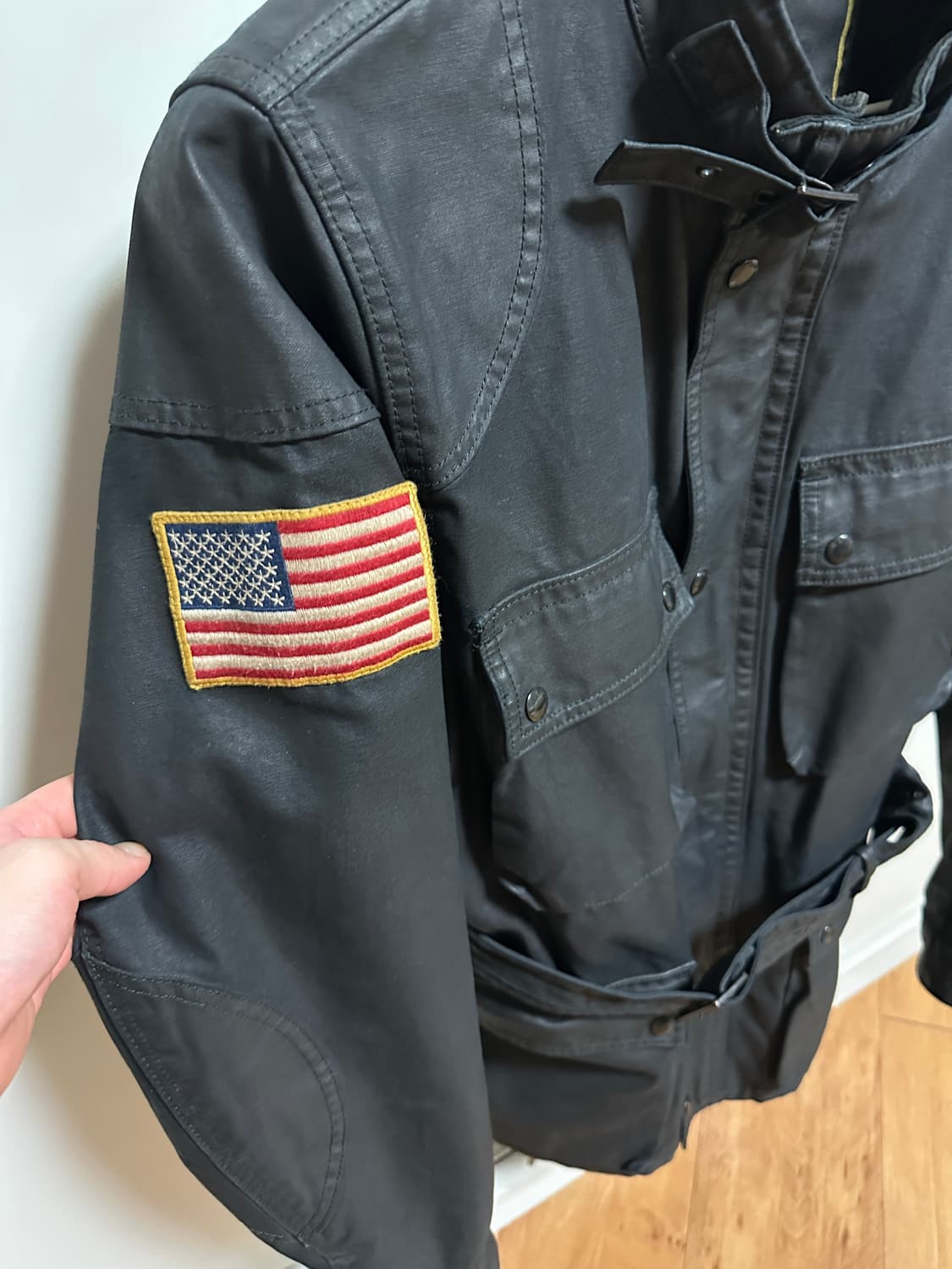 랄프로렌 데님앤서플라이 벨티드 왁스 모토자켓 M 상품이미지4