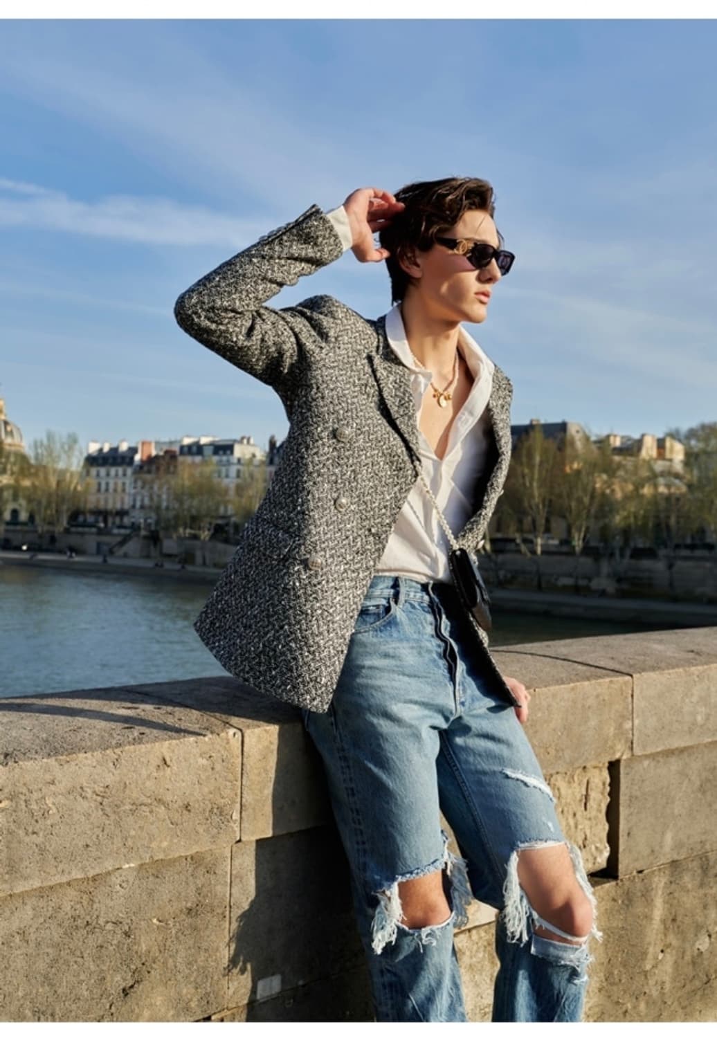 🥼남자 트위드 자켓 / 100사이즈 상품이미지2