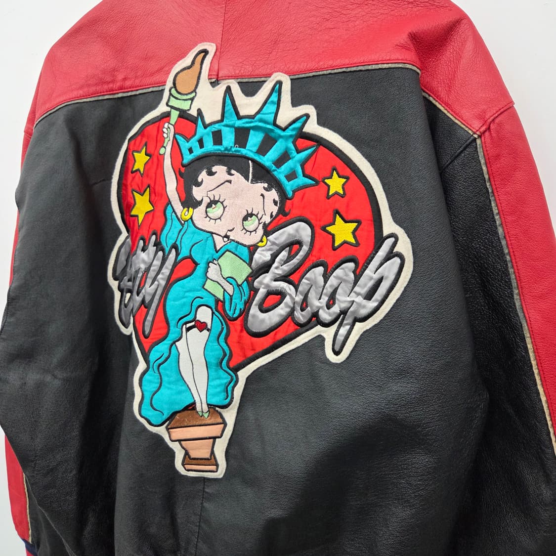bettyboop 베티붑 가죽 야구 점퍼 바시티 남XL 상품이미지8