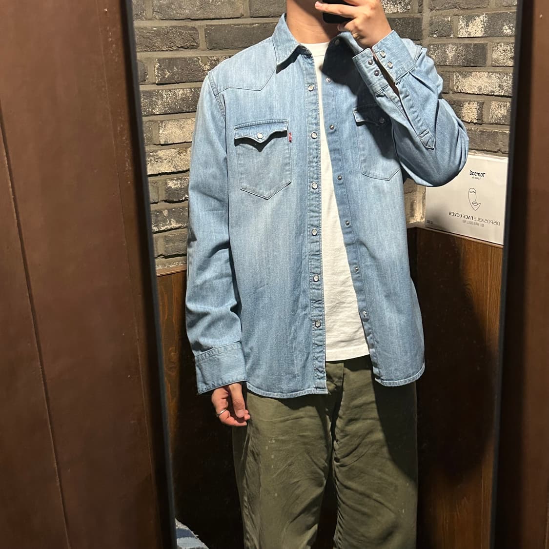 L) 리바이스 스탠다드 투포켓 웨스턴 데님 셔츠 상품이미지8