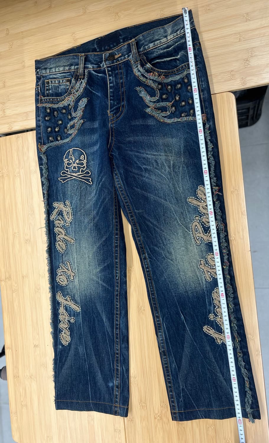 "Ride to Live, Live to Ride"  워싱자수 PANT 상품이미지7