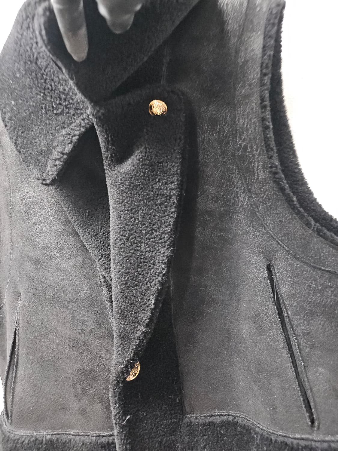 조르쥬 레쉬  블랙 무스탕 조끼 베스트  55  양면 상품이미지4