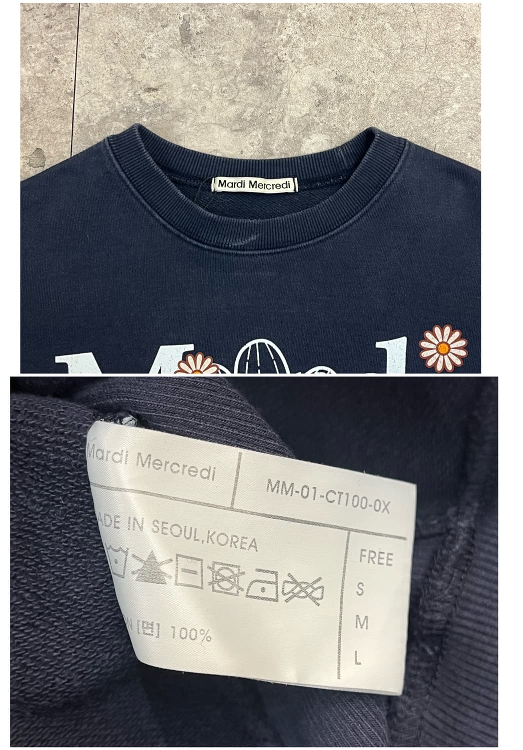 마르디 맨투맨 네이비 M #csz2271 상품이미지4