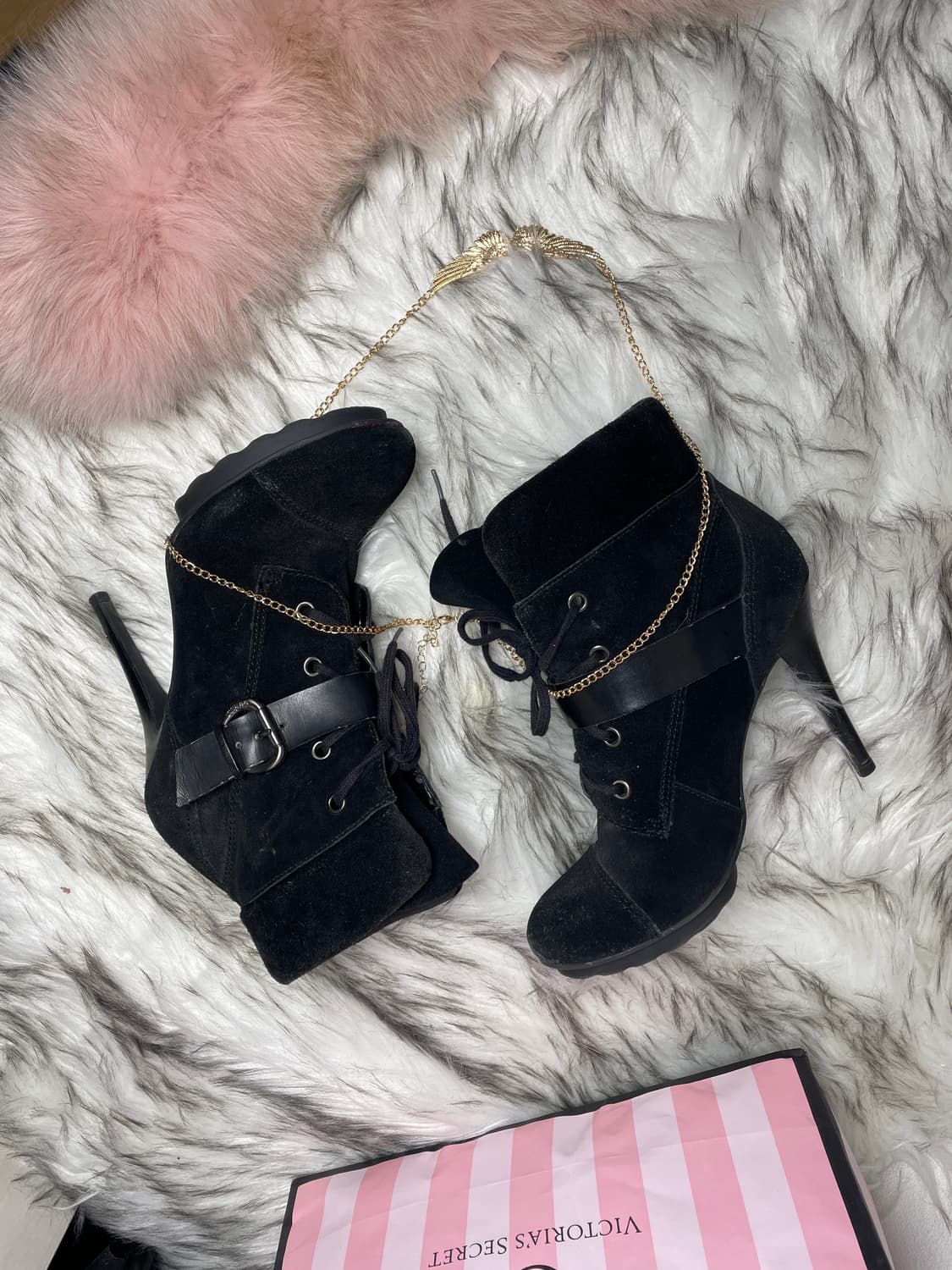 GUESS 버클 앵클 부츠힐 레이스업 상품이미지2