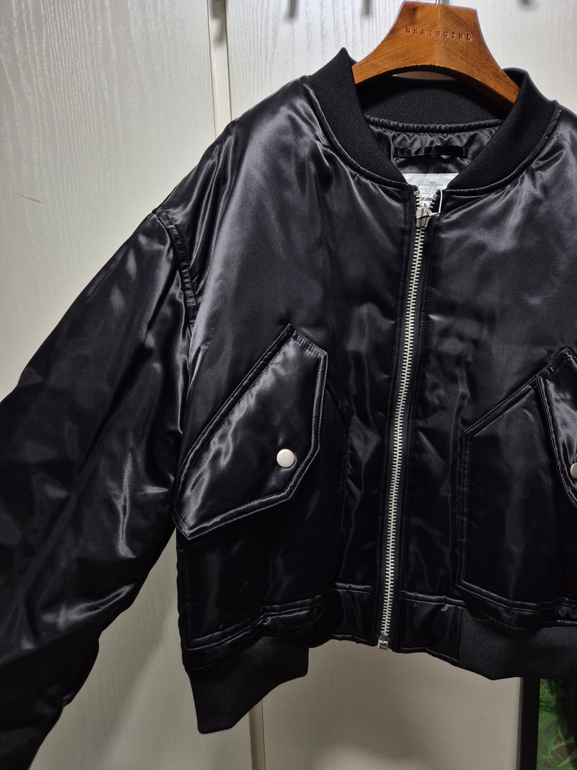 빈티지 블랙 봄버 자켓 항공점퍼. 새상품 상품이미지4