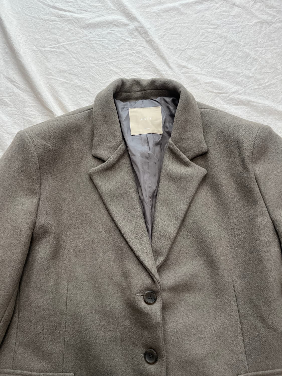 릿킴 오버핏 울 자켓 카키 상품이미지4