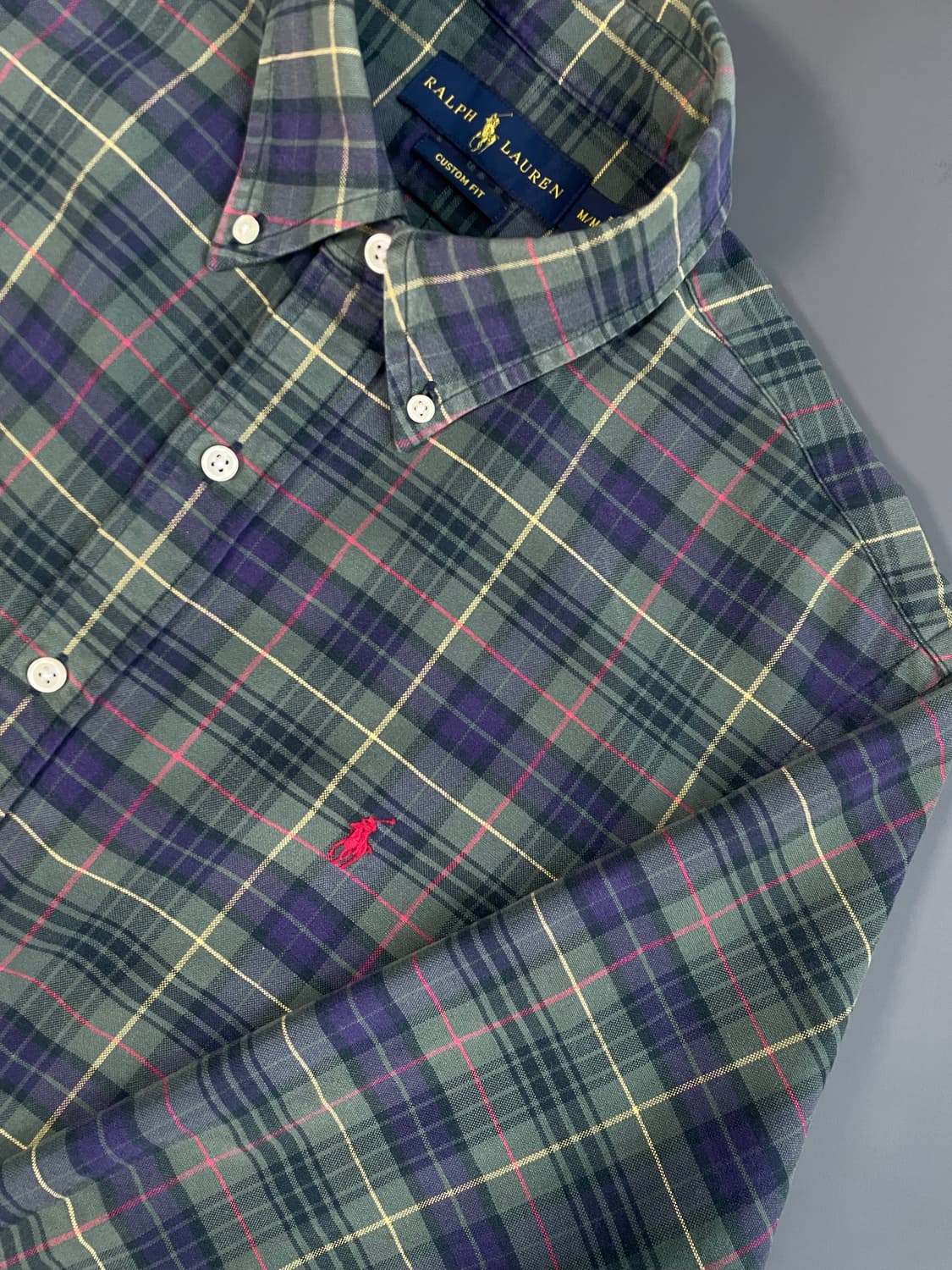 [M] 폴로 랄프로렌 자수로고 코튼 타탄 체크 셔츠 커스텀 핏 상품이미지4