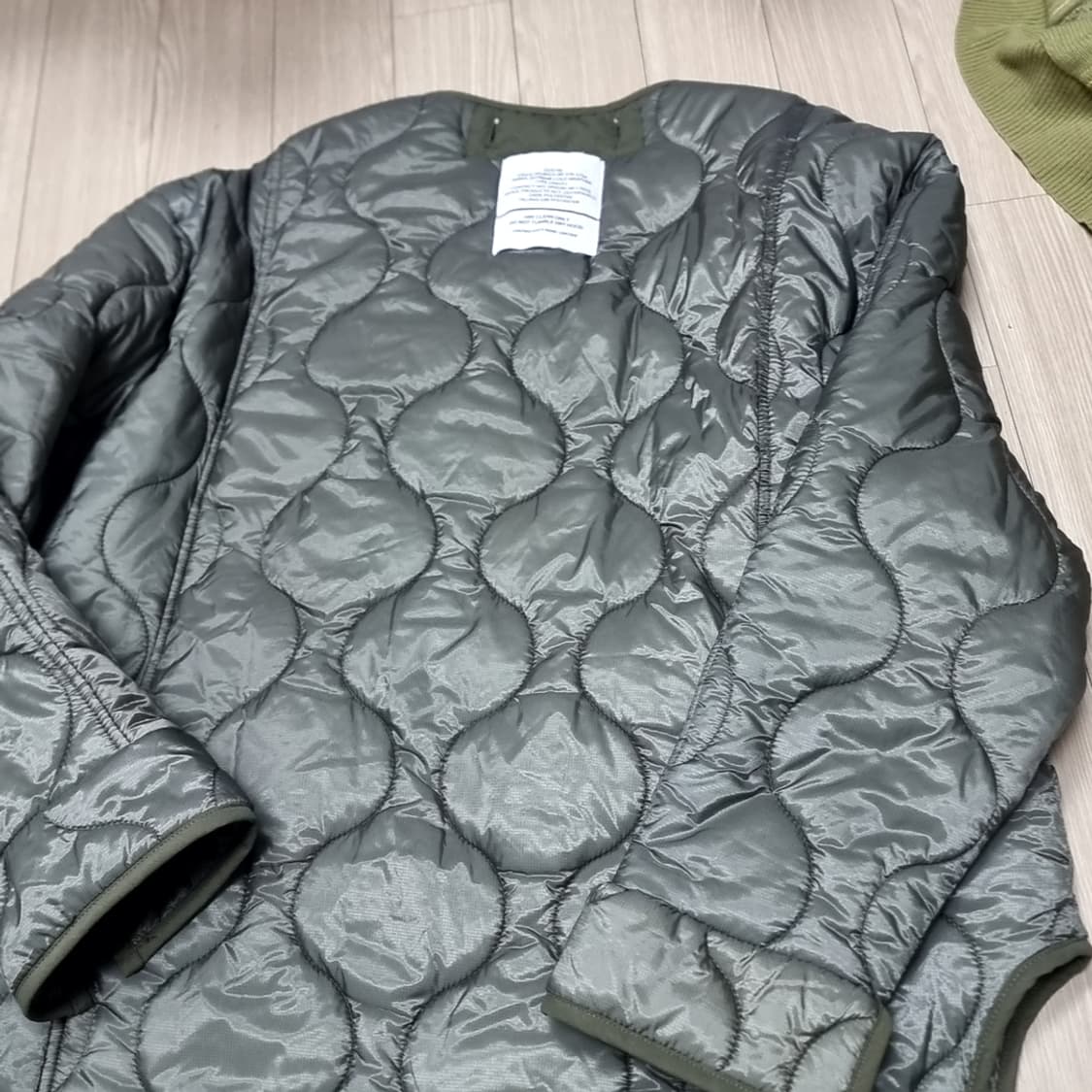 미군 카키색 퀼팅 자켓 간절기 깔깔이 아우터(105) 상품이미지5