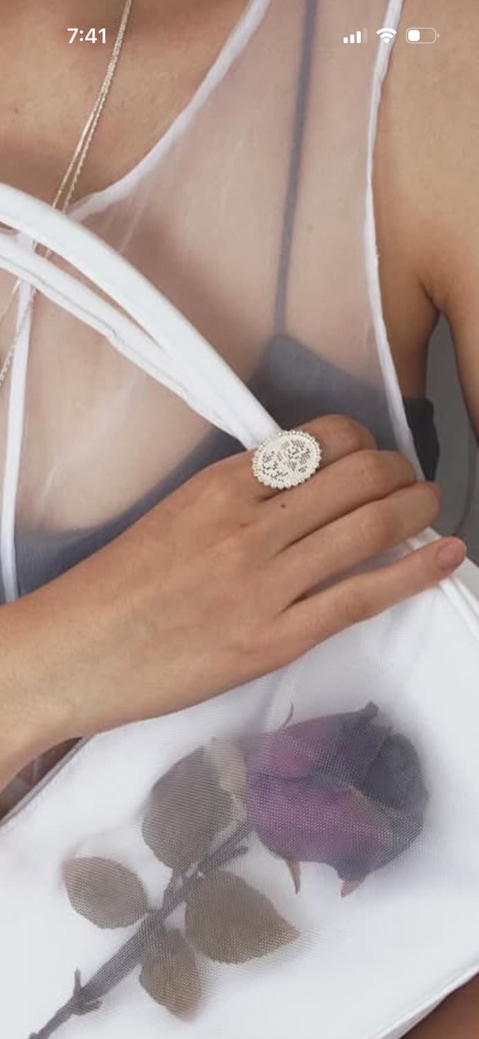 필로우 fillow 장미 실버 반지 레이스 반지  상품이미지1