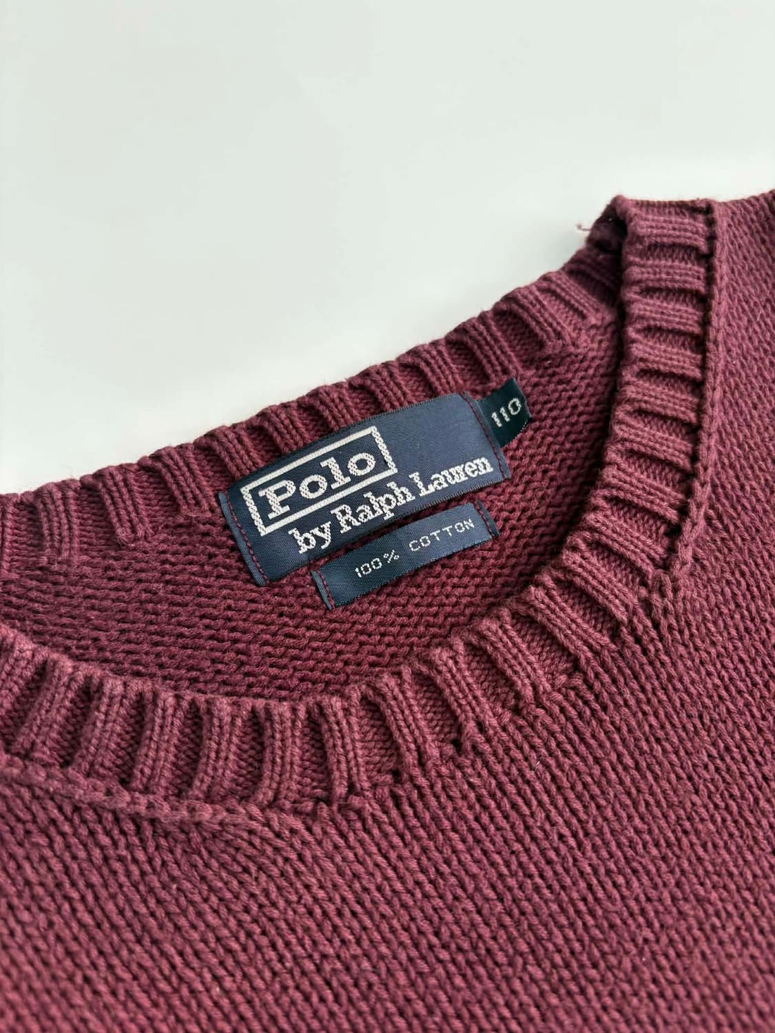 [110] 폴로 랄프로렌 버건디 코튼 크루넥 니트 스웨터 상품이미지3