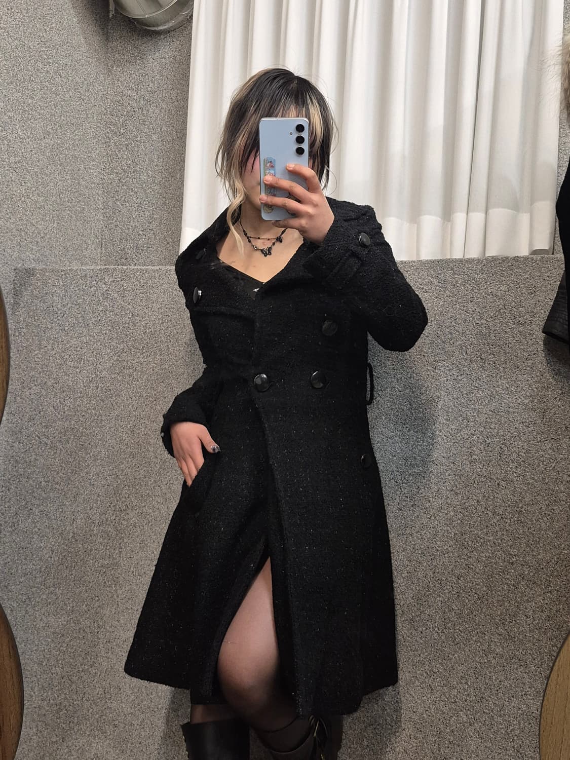 GGPX BLACK GLITTER COAT  상품이미지1