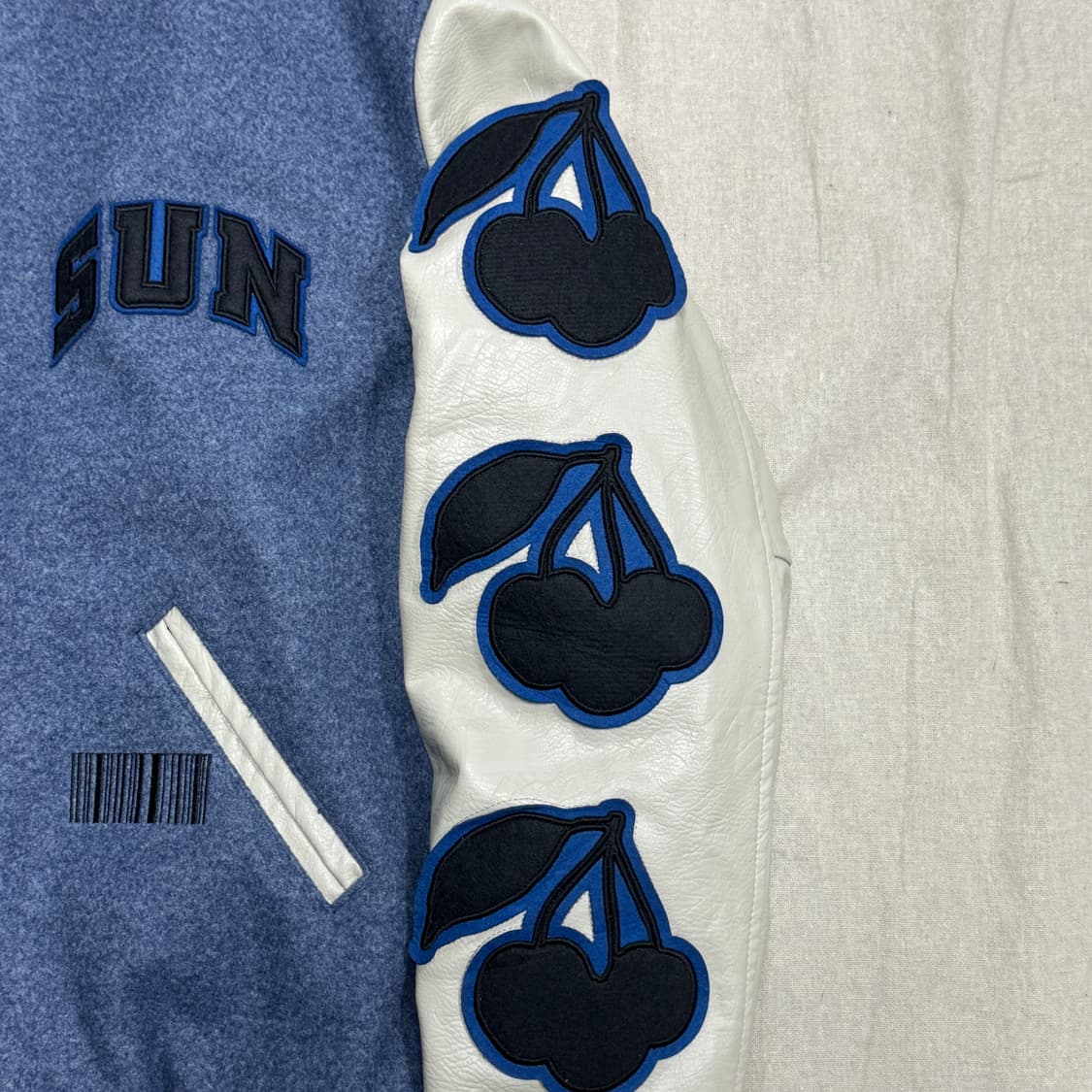 선데이후르츠마켓 패치 블루 바시티 자켓 L 상품이미지3