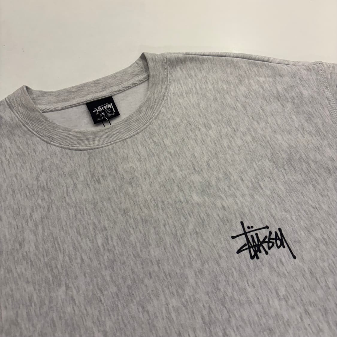 [XL] 스투시 베이직 로고 맨투맨 애쉬 헤더 그레이 C174 상품이미지4