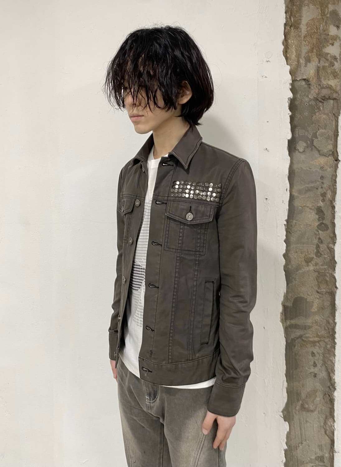 노 아이디 스터드 코팅 자켓 상품이미지1