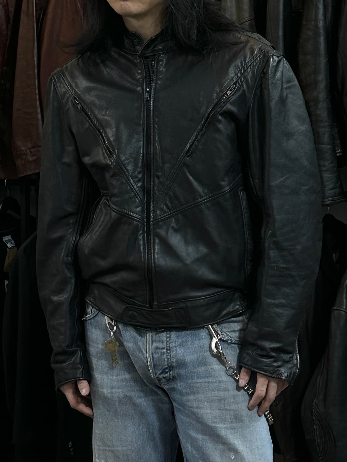 80's 브룩스 레더 모터사이클 레더 자켓 빈티지 레더 자켓 상품이미지3