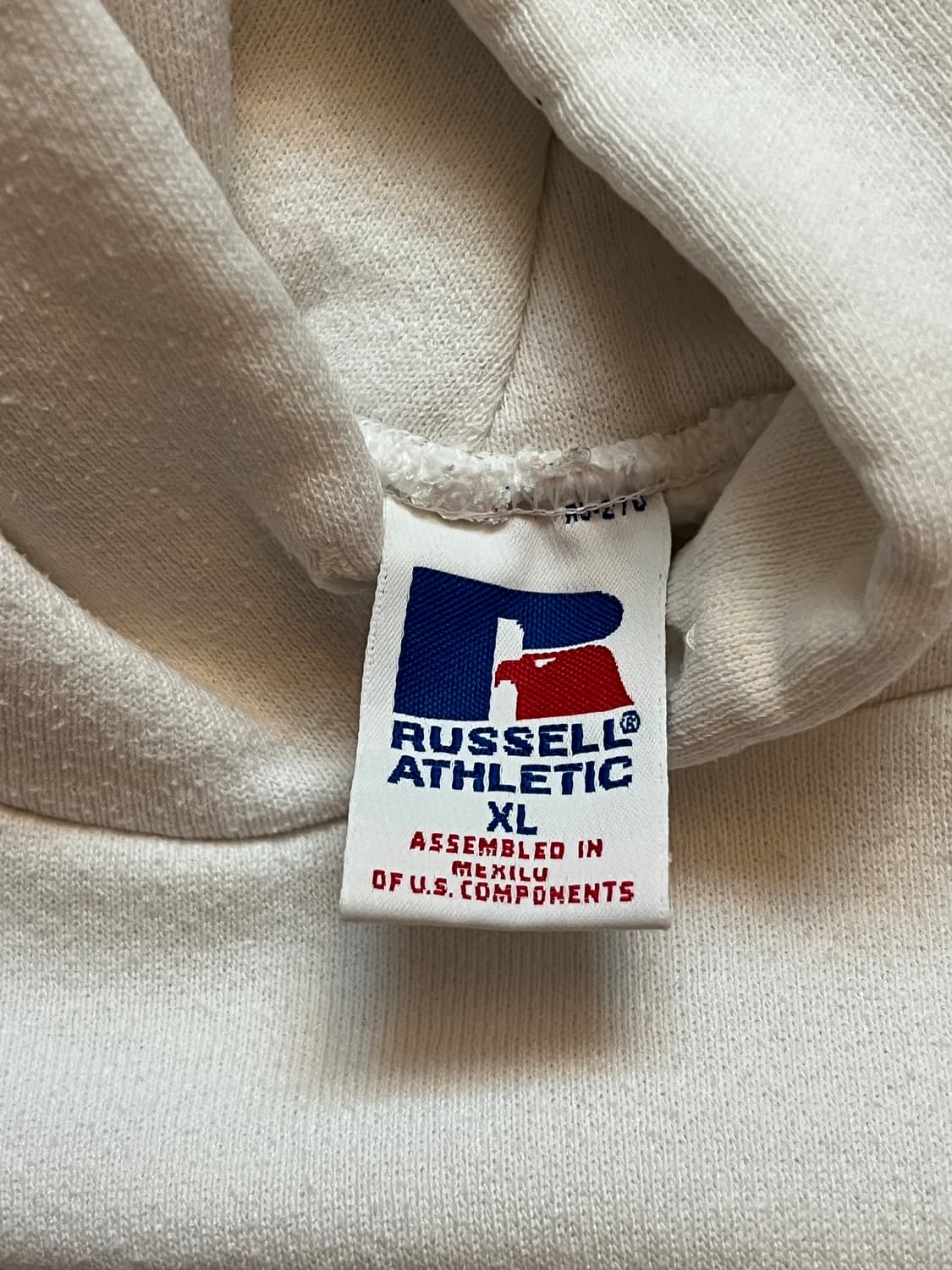 90s 러셀 빈티지 후드 화이트 XL 상품이미지6