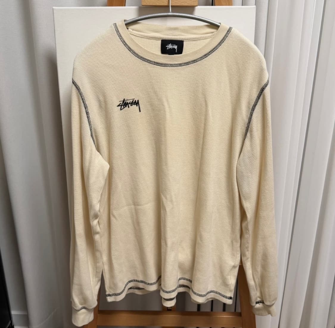 스투시 와플 롱 슬리브 크림색 M 상품이미지1