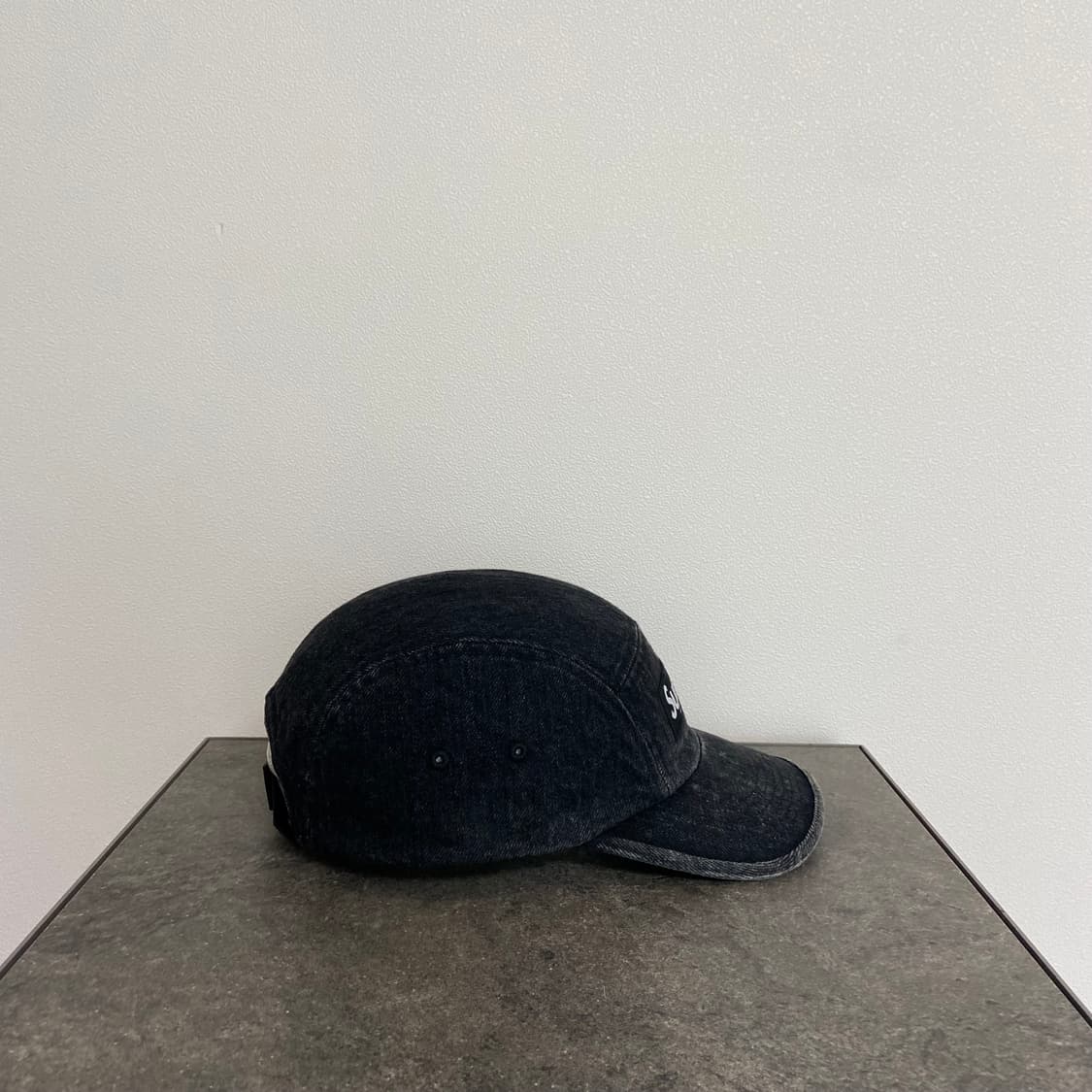 슈프림 워시드 데님 블랙 박스로고 캠프캡 모자 상품이미지3