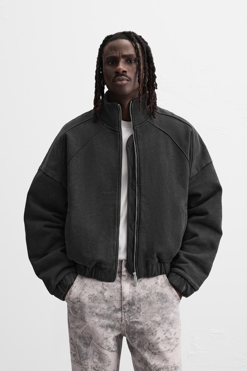 (XL) 자라 워싱 집업 자켓 상품이미지2