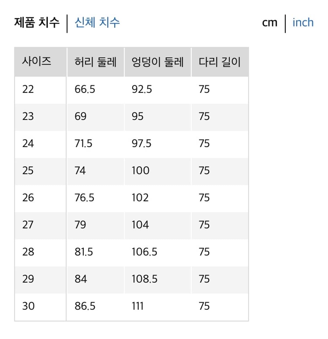 유니클로 배기커브진 블루 25 상품이미지3