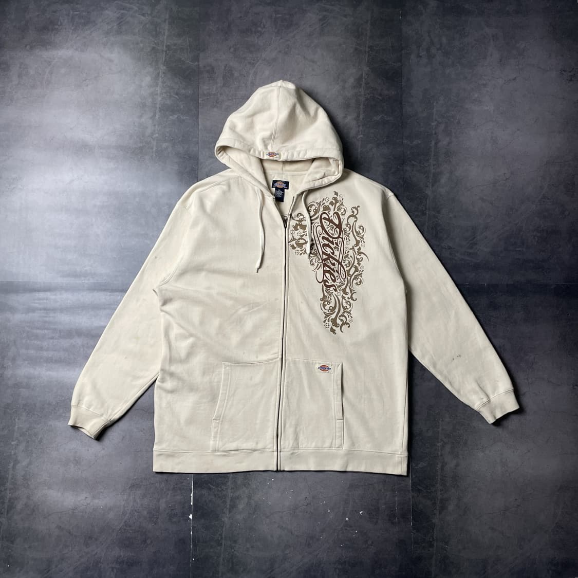 DICKIES 디키즈 빈티지 아이보리 기모 후드 집업 A00870 상품이미지1