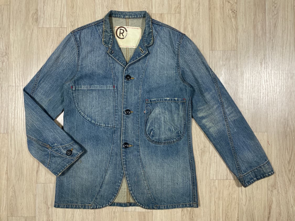 95~100) 00's 리바이스 써클알 중청워싱 데님 커버올(민트급) 상품이미지1