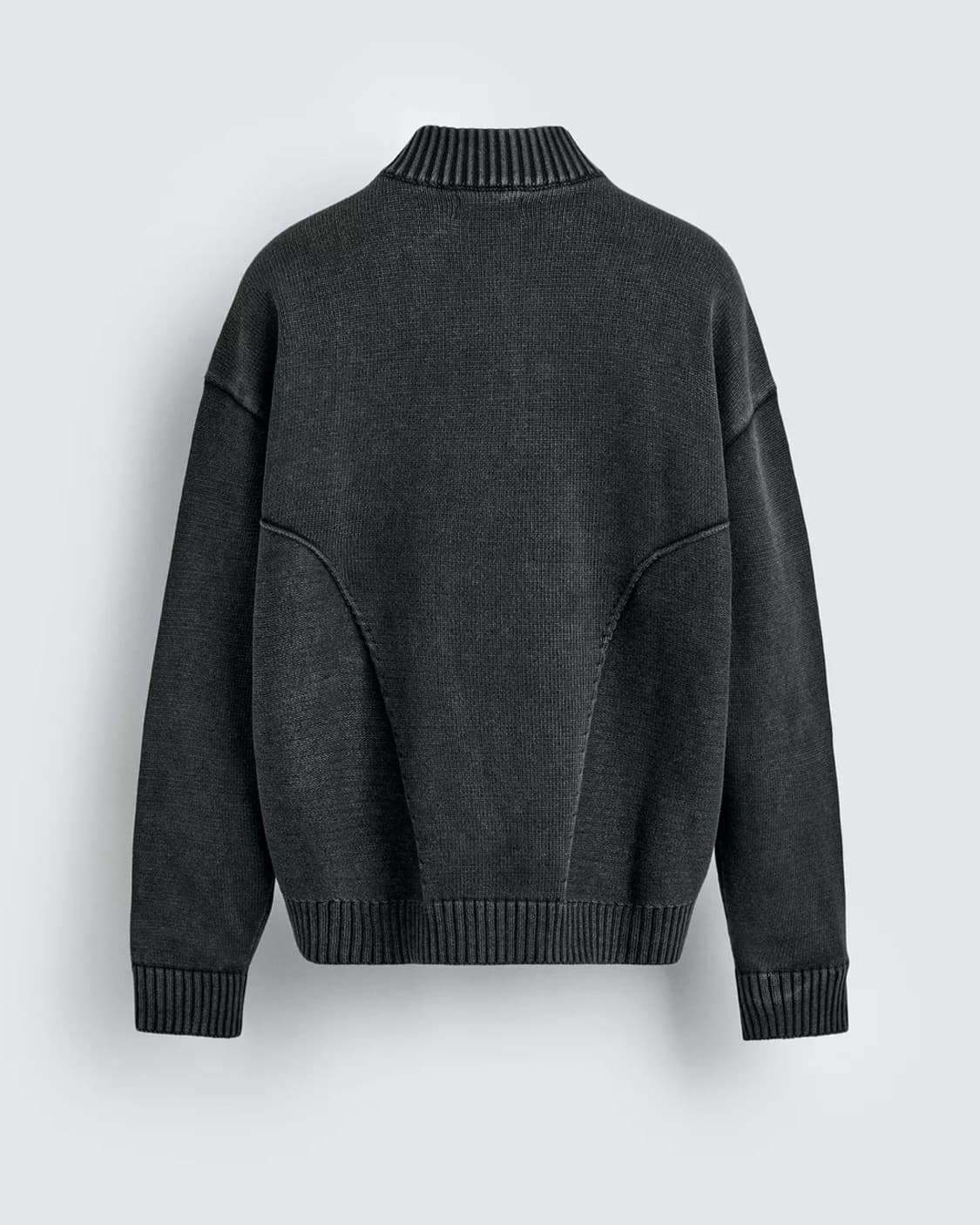 자라 니트 보머 재킷 M사이즈 챠콜 상품이미지2