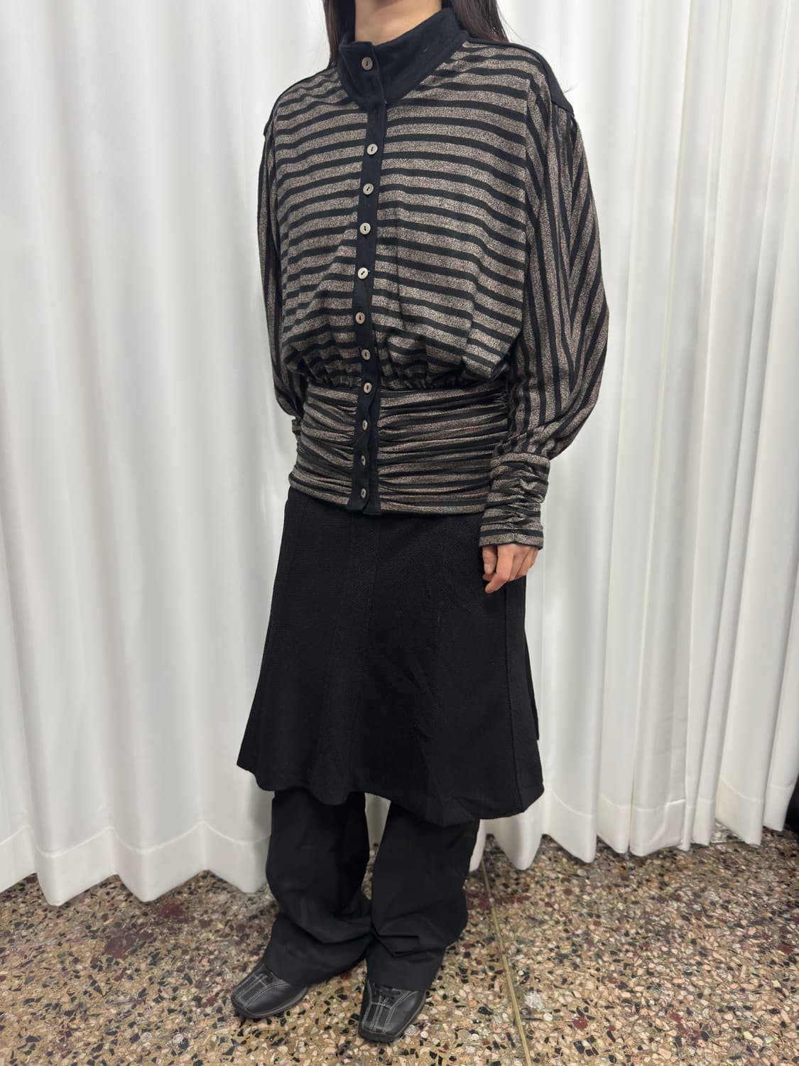 button stripe cardigan  상품이미지4