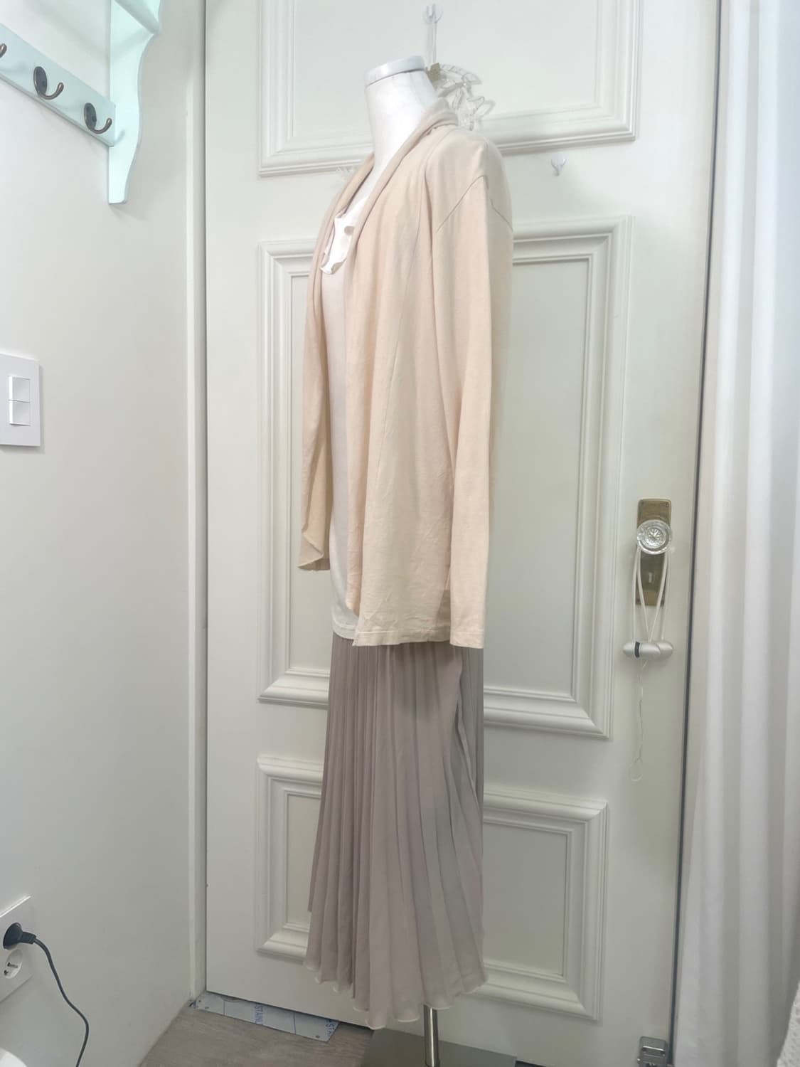 sheer gray chiffon pleats long banding s 상품이미지7