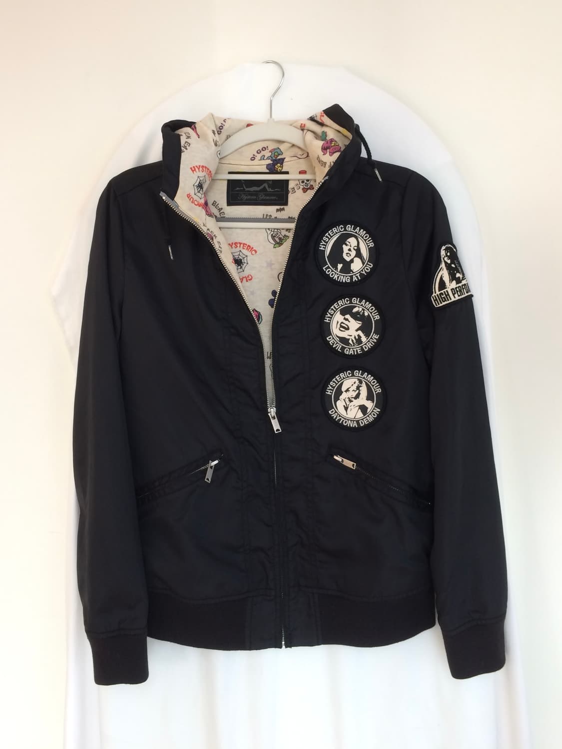 히스테릭 글래머 히스걸 와펜 포인트 안감도 초카와이 후드 블루종 점퍼 상품이미지1