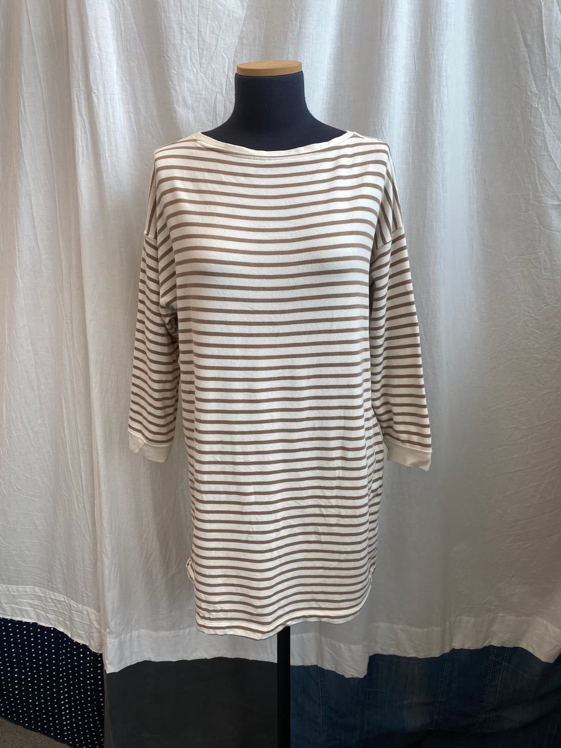 UNIQLO 스트라이프 7부 롱탑(L) 상품이미지1