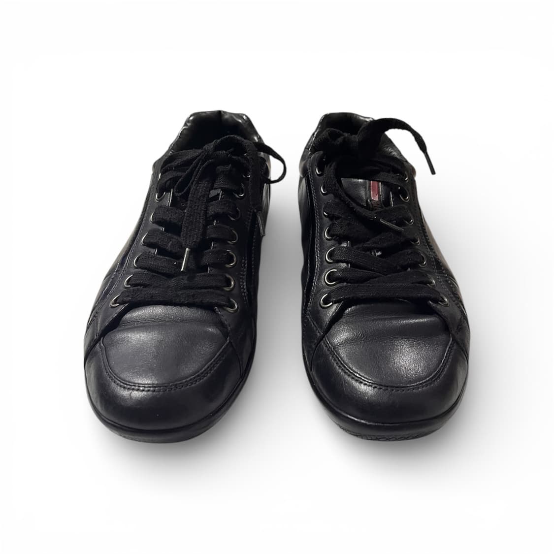 [270] 프라다 스포츠 아카이브 로고 블랙 레더 스니커즈 상품이미지3