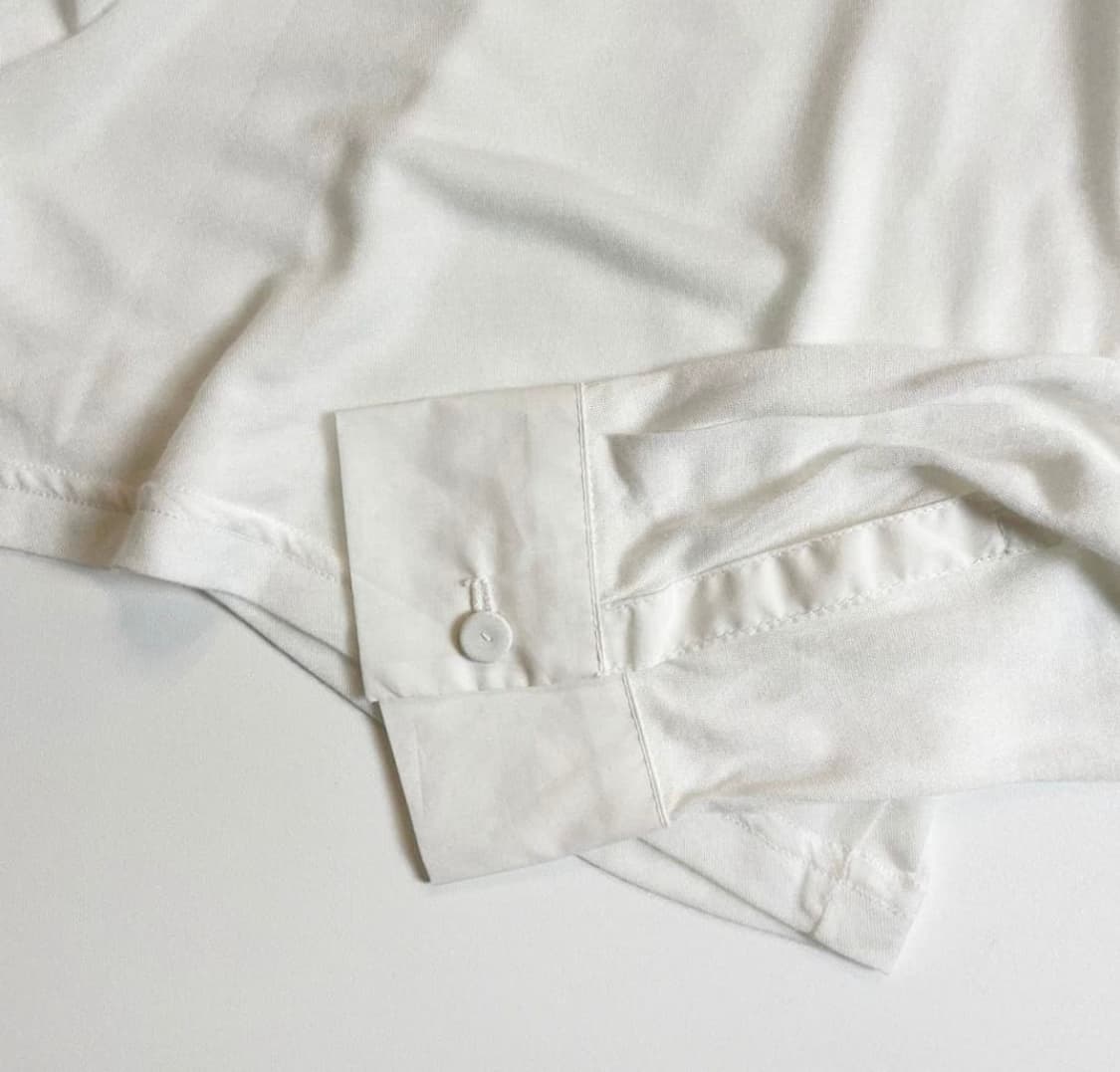 y2k 필로소피 디 로렌소 레이온 프릴 롱 화이트 슬리브리스 발렛코어 상품이미지5