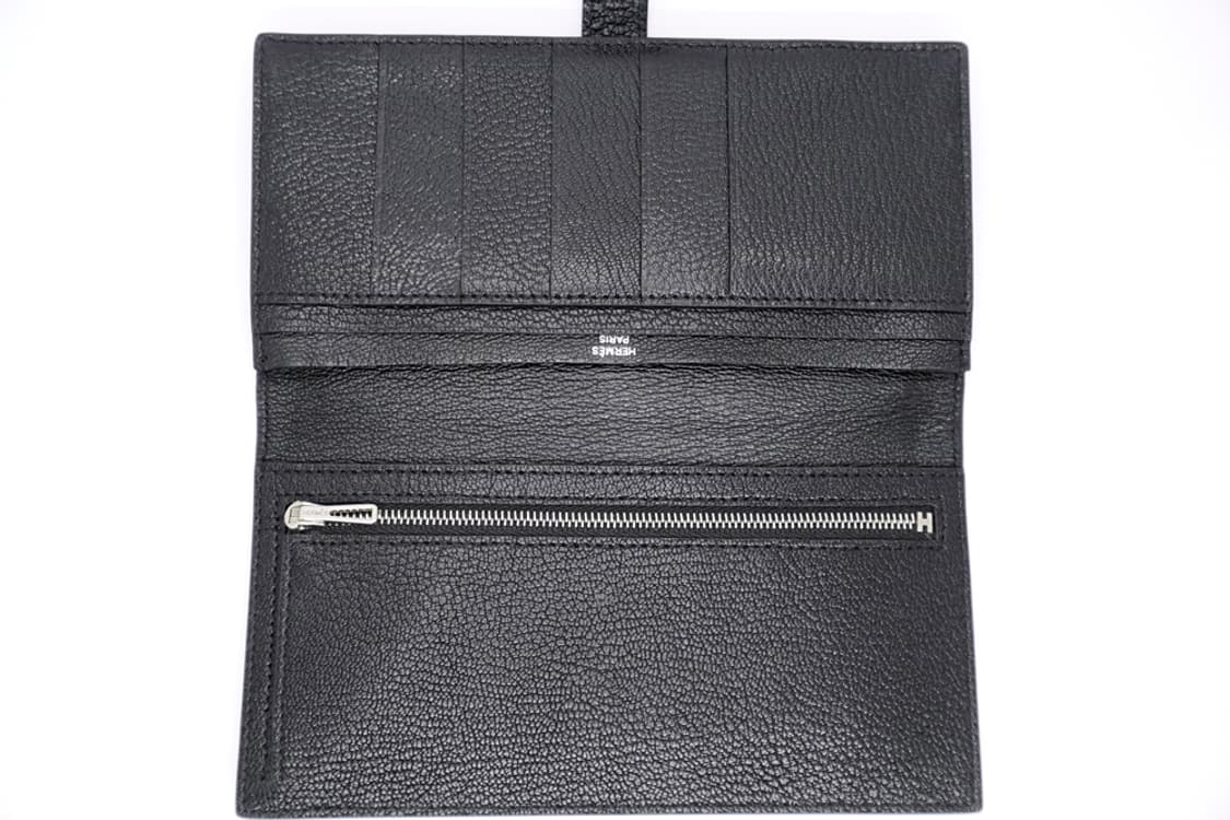 에르메스 베안 소플렛 블랙 쉐브레 마이소르 은장 남녀공용 장지갑 P각인 상품이미지3