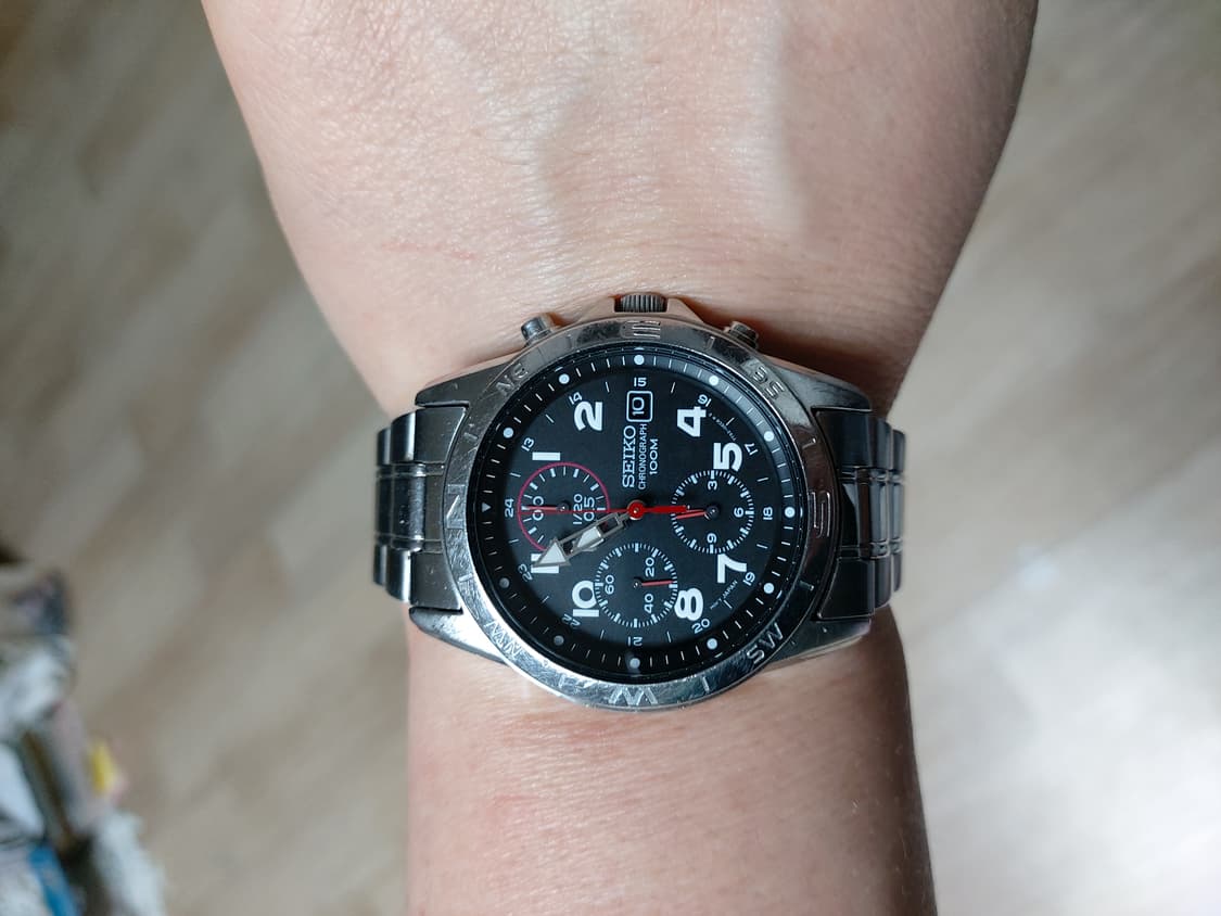 세이코 크로노그래프 100M 메탈 시계 상품이미지4