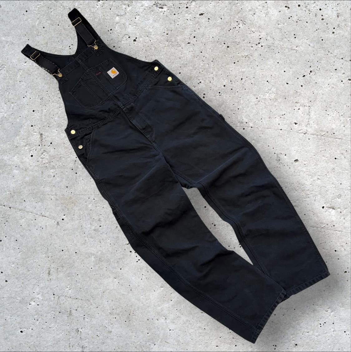[34x32] 칼하트 WIP 블랙 오버롤 멜빵 C333 상품이미지1