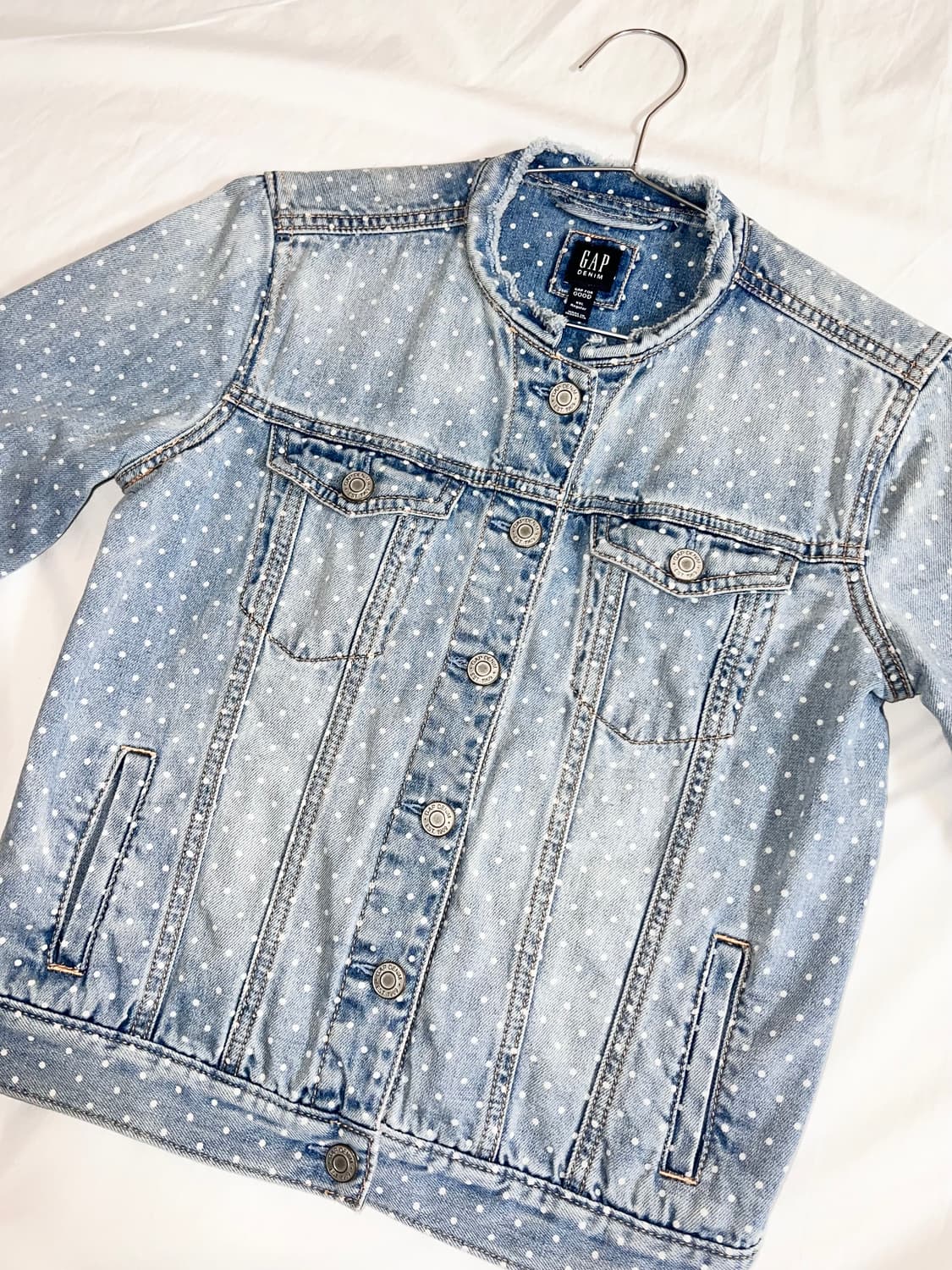 [90사이즈] 귀여운 도트 GAP 연청자켓 하구미룩 모리걸 빈티지 땡땡이 상품이미지1