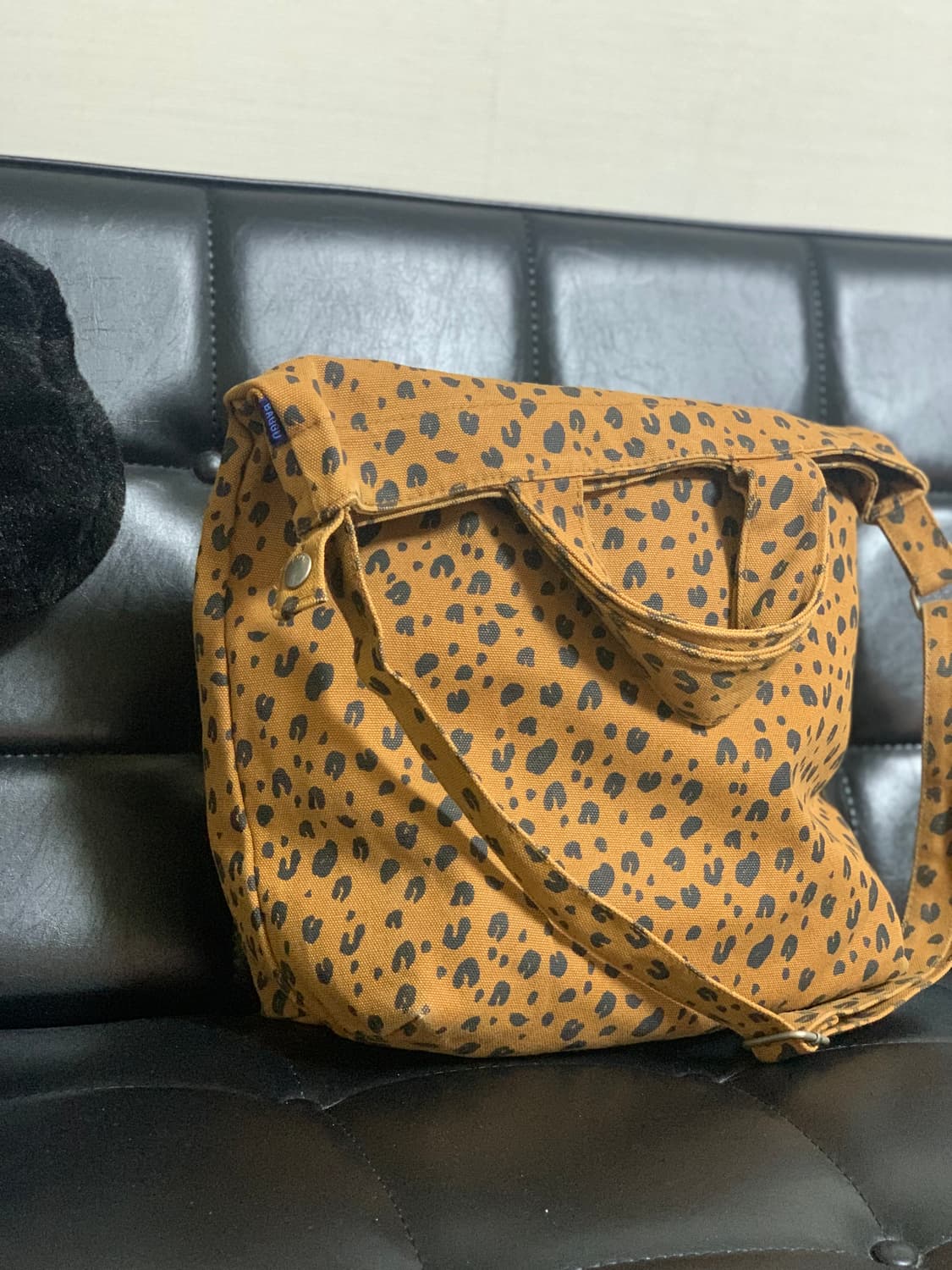 Baggu 바쿠 레오파드/호피 캔버스 숄더백 상품이미지7