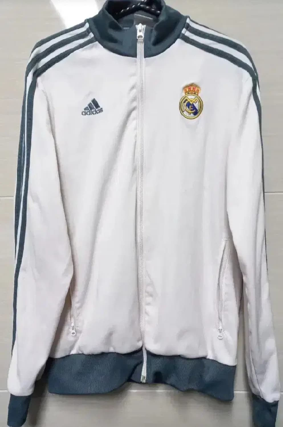 아디다스 레알마드리드 화이트 그레이 트랙탑 저지 져지집업 90/S 상품이미지1