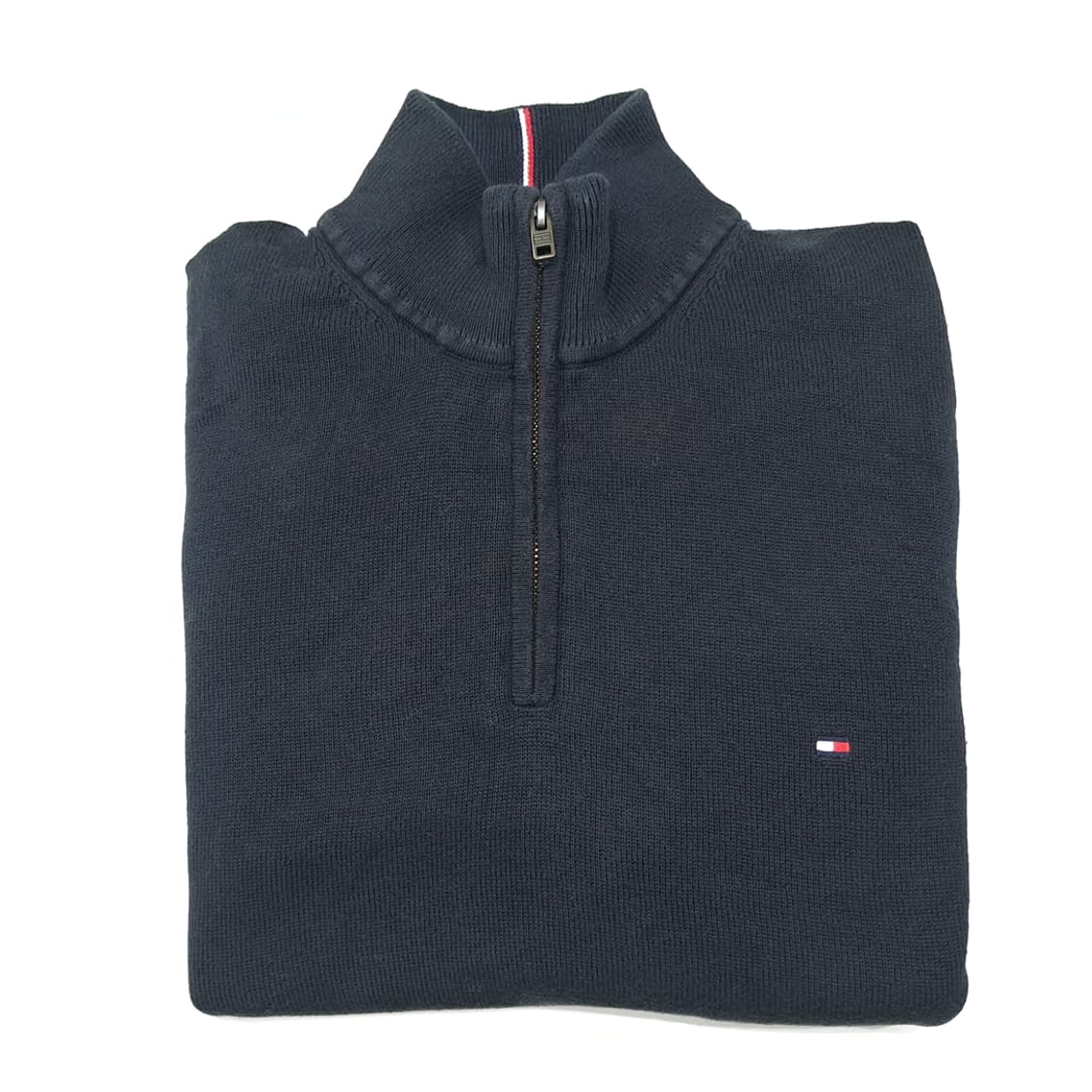 CL782 L 타미힐피거 가죽풀러 블랙 하프집업 니트 스웨터 상품이미지8