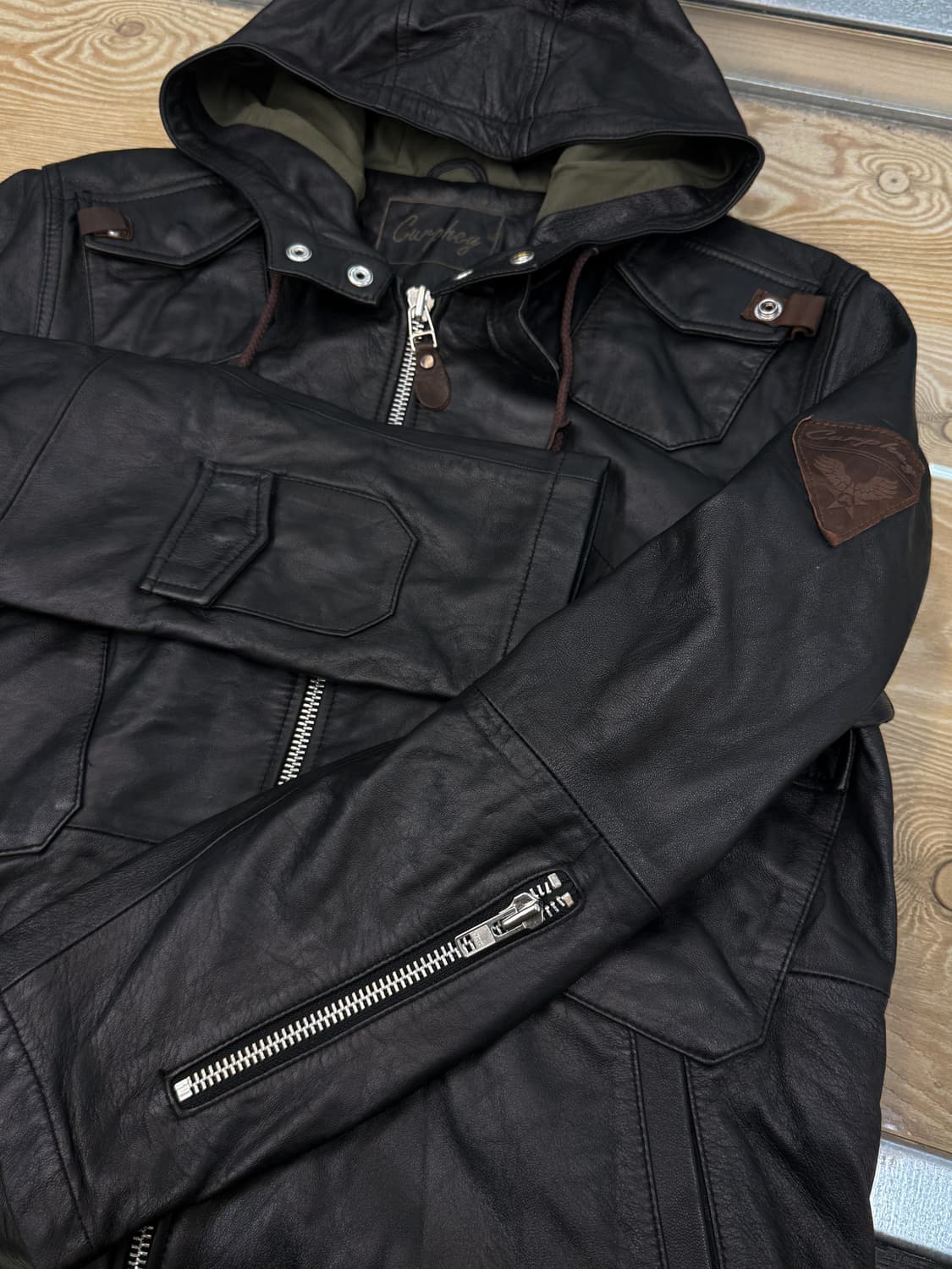 Curphey Leather USAF 레더 후드 자켓 상품이미지5