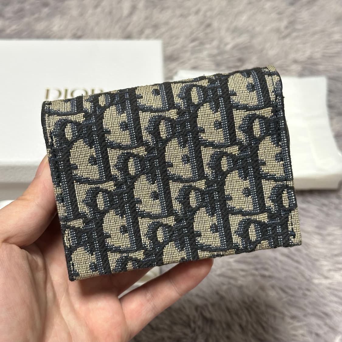 [풀구성] 디올 오블리크 새들 아코디언 카드지갑 베이지 상품이미지2