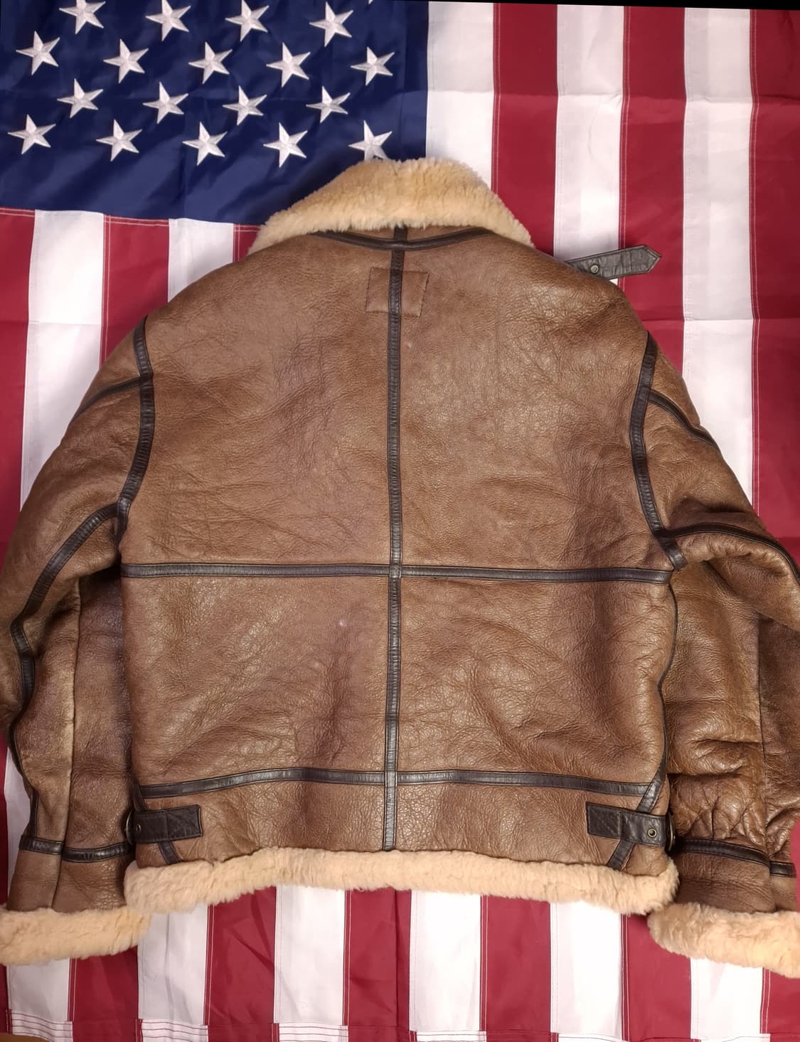 90's 국내산 미공군 B-3 TYPE 리얼레더 항공폭격기 무스탕 상품이미지8